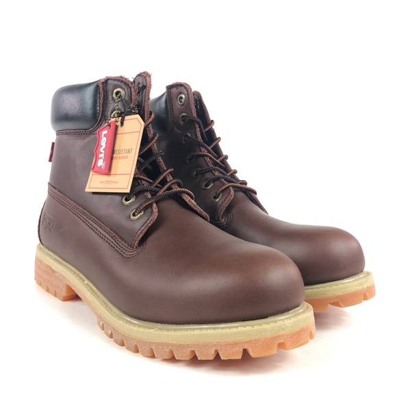Levis Harrison LE Brown Mens Leather Boots - Picture 2 of 8